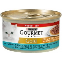 Purina Gourmet Gold Delights in Tuna Sauce - Complete food for adult cats 85g