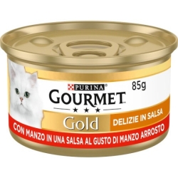 Purina Gourmet Gold Delights in Beef Sauce - Complete food for adult cats 85g