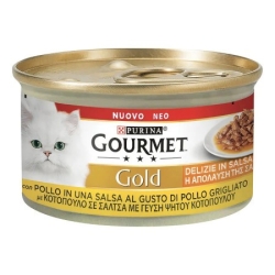 Purina Gourmet Gold Delights in Chicken Sauce - Complete food for adult cats 85g