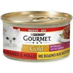 Purina Gourmet Gold Intrecci Chicken and Beef - Complete food for adult cats 85g