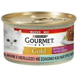 Purina Gourmet Gold Intrecci Salmon and Cod - Complete food for adult cats 85g