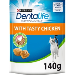 Purina Dentalife - Anti-tartar dental snack for adult cats, chicken flavour, 140g