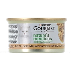 Purina Gourmet Nature's Creations Turkey Spinach and Parsnip - Complete food for adult cats 85g