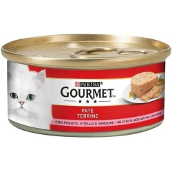 Purina Gourmet Paté Liver, Veal and Vegetables - Complete food for adult cats 195g