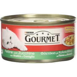 Purina Gourmet Duck, Rabbit and Zucchini Slices - Complete food for adult cats 195g