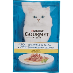 Purina Gourmet Perle Chicken Fillets in Sauce - Complete food for adult cats 85 gr