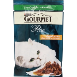 Purina Gourmet Perle Rabbit Fillets in Sauce - Complete food for adult cats 85 gr