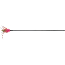 50cm Plastic Cat Wand with Colorful Feathers