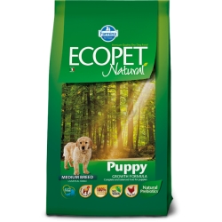 Ecopet Natural Puppy Medium Chicken - Complete food for puppies and pregnant dogs 12 kg