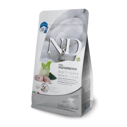 N&D White Dog Seabass - Complete food for dogs with light coats of small breeds 1.5 kg