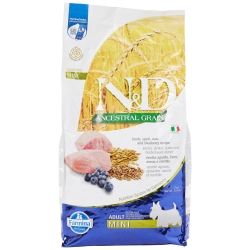 N&D Ancestral Grain mini Lamb and Blueberry - Complete food for small breed adult dogs 7 kg