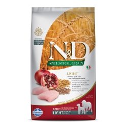 N&D Ancestral Grain Light Chicken and Pomegranate - Complete food for medium and large breed adult dogs 2.5 kg