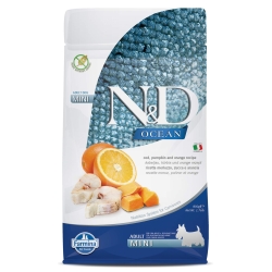 N&D Ocean Adult Mini Cod, Pumpkin and Orange - Complete food for small breed adult dogs 800g