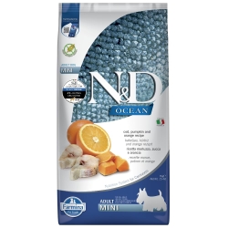 N&D Ocean Adult Mini Cod, Pumpkin and Orange - Complete food for small breed adult dogs 7 kg