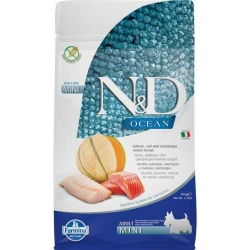 N&D Ocean Adult Mini Salmon, Cod and Cantaloupe - Complete food for small breed adult dogs 800g