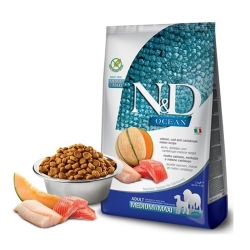 N&D Ocean Salmon, Cod and Cantaloupe - Complete food for medium and large breed adult dogs 2.5 kg