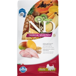 N&D Tropical Selection Mini Dog Chicken and Tropical Fruits - Complete food for adult dogs, 1.5 kg