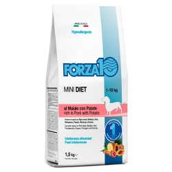 Mini Diet Pork with Potatoes - Complete dietetic food for adult dogs with intolerances 1.5 kg