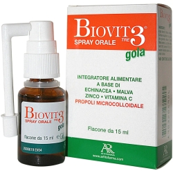 Biovit 3 Throat Spray with Echinacea 1 Bottle 15 ml