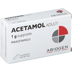 Acetamol Adults - antipyretic analgesic 10 suppositories 1g (Damaged Package)