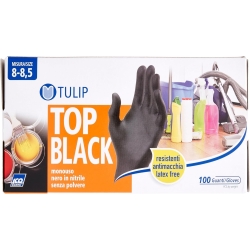 100 Black Nitrile Gloves Size L