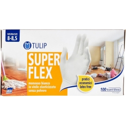 Superflex - 100 Disposable Powder-Free Vinyl Gloves Size 8-8.5
