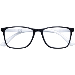 Reading Glasses più 2.00, Black, White Temples