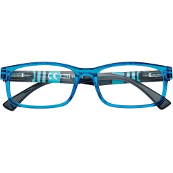 Reading Glasses più 2.00, Blue Color, Striped Temples