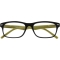 Reading Glasses più 2.50, Black, Green Temples