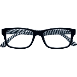 Reading Glasses più 2.00, Black Color, Carbon Fiber Look Inner Temples