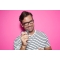 Reading Glasses più 2.00, Black Color, Carbon Fiber Look Inner Temples