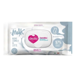 Dealo White Milk - 72 Dermo-Moisturizing Cleansing Wipes XL
