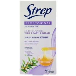 Depilatory strips for face and delicate parts - 10 strips + 3 wipes