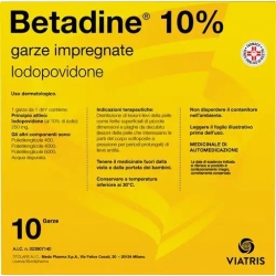 Betadine - disinfection of injured skin 10 soaked dressing 10x10 cm