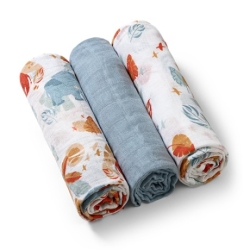 Set of 3 Muslins in Blue Gauze 70x70 cm