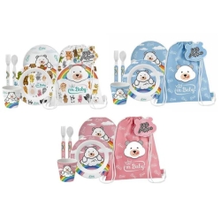 Baby Food Kit - 4 Melamine Items with Backpack in Assorted Colors