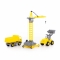Construction Site Set with Shovel Crane Construction Vehicles