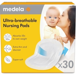 Medela 30 individually wrapped, extra-thin, ultra-breathable nursing pads