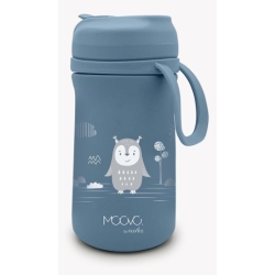 Moovo - Stainless Steel Thermal Water Bottle with Straw and Retractable Spout, Blue 350 ml