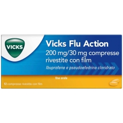 Vicks Flu Action 200 + 30mg - treating symptoms of cold and flu 12 tablets