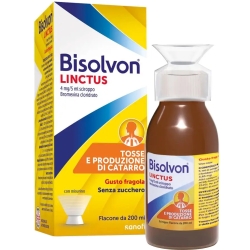 Bisolvon Linctus 4 mg / 5 ml Mucolytic syrup strawberry flavour 200 ml