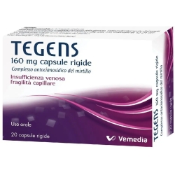Tegens 160 mg - Blood vessel protector for capillary fragility 20 hard capsules