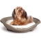 Pasha - Dove Grey Woven Bed for Cats and Small Dogs with Quilted Cushion 48x46x11 cm