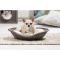 Pasha - Dove Grey Woven Bed for Cats and Small Dogs with Quilted Cushion 48x46x11 cm