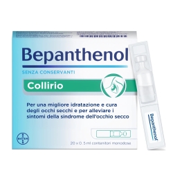 Bepanthenol Single-Dose Eye Drops Hyaluronic Acid and Panthenol 20 vials of 0.5 ml