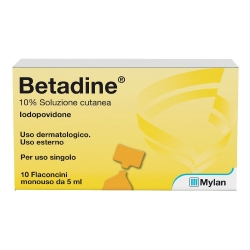 Betadine 10% Cutaneous solution - 10 disposable vials of 5 ml
