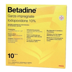 Betadine - disinfection of injured skin 10 soaked dressing 10x10 cm