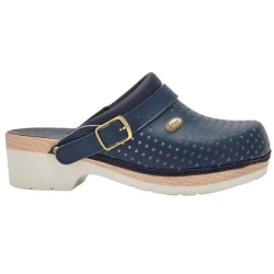 Scholl Clog Supercomfort - Professional Clog with Anatomical Beechwood Footbed, Size 37 Navy Blue