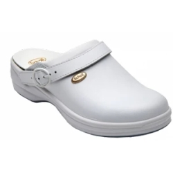 Scholl New Bonus Unpunched Bycast - Unisex Professional Leather Shoe with Anatomical Footbed Size 36
