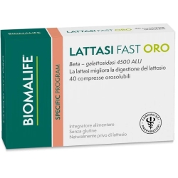 Biomalife Lactase Fast Oro 40 Tablets - Supplement for Lactose Digestion